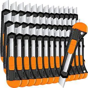 50 Pack Box Cutter Retractable Utility Knife 18mm Wide Blade Cardboard Cutter Suitable for Office Art, Craft and Home Use 50 Pack Box Cutter Retractable Utility Knife 18mm Wide Blade Cardboard Cutter Suitable for Office Art, Craft and Home Use