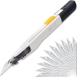 Utility Knife, Series-X Portable Box Cutter, Fine Point Arts and Crafts Blade for Precision Cutting, with 10 Blade Pieces (White, 1 Cutter 10 Blades) Utility Knife, Series-X Portable Box Cutter, Fine Point Arts and Crafts Blade for Precision Cutting, with 10 Blade Pieces (White, 1 Cutter 10 Blades)