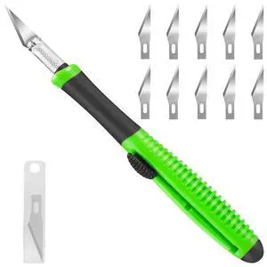 Exacto Knife, 1 Pack Craft Knife with Extra 10 Pcs High Carbon Steel Blades, Sharp Hobby Knives for Crafting, Precision, Exacting for Home and Studio Use Exacto Knife, 1 Pack Craft Knife with Extra 10 Pcs High Carbon Steel Blades, Sharp Hobby Knives for Crafting, Precision, Exacting for Home and Studio Use