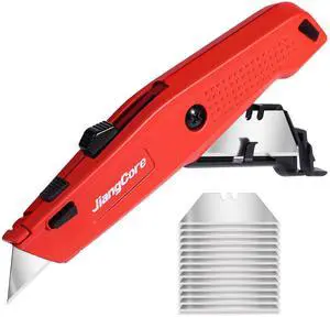 Premium Utility Knife with 14 Blades - Heavy Duty Retractable Work Knife, Precision Cutting for DIY, Cardboard, Packaging - Ergonomic Grip & Quick-Release Design Premium Utility Knife with 14 Blades - Heavy Duty Retractable Work Knife, Precision Cutting for DIY, Cardboard, Packaging - Ergonomic Grip & Quick-Release Design