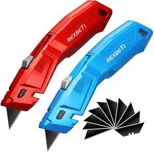 2-Pack Box Cutter, 2-Color Retractable Utility Knife, 12 SK2 Blades 2-Pack Box Cutter, 2-Color Retractable Utility Knife, 12 SK2 Blades