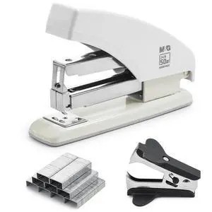 Effortless Stapler for Desk, 50 Sheet Capacity, Heavy Duty Desktop Stapler with 1000 Staples & Staple Remover, One Finger Touch, Good for Office Home School, White Effortless Stapler for Desk, 50 Sheet Capacity, Heavy Duty Desktop Stapler with 1000 Staples & Staple Remover, One Finger Touch, Good for Office Home School, White