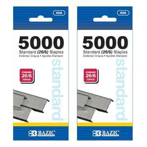 Standard Staples, 26/6, Silver, 5000 Ct, 2-Pack Standard Staples, 26/6, Silver, 5000 Ct, 2-Pack