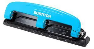 Bostitch Office EZ Squeeze Reduced Effort 3-Hole Punch, 12 Sheets, Blue (2103) Bostitch Office EZ Squeeze Reduced Effort 3-Hole Punch, 12 Sheets, Blue (2103)