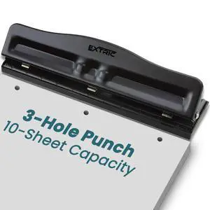 3 Hole Punch for Binder, Adjustable Heavy Duty 3 Ring Hole Punch 10 Sheet Capacity Durable Metal Three Hole Puncher with Paper Guide Rubber Base, Easy Clean Tray for Office, School 3 Hole Punch for Binder, Adjustable Heavy Duty 3 Ring Hole Punch 10 Sheet Capacity Durable Metal Three Hole Puncher with Paper Guide Rubber Base, Easy Clean Tray for Office, School