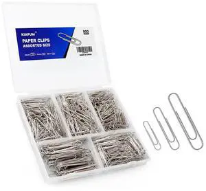 Paper Clips, 500 Pcs Assorted Sizes, Premium Silver Rustproof Metal Paperclips, Large Medium Small, Office School Home Document Organizing Paper Clips, 500 Pcs Assorted Sizes, Premium Silver Rustproof Metal Paperclips, Large Medium Small, Office School Home Document Organizing