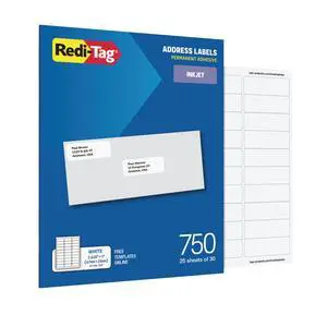 Address Labels, 750 Blank (25 Sheets of 30), 1" x 2.625", for Inkjet Printers Only, Free Online Templates (1009571) Address Labels, 750 Blank (25 Sheets of 30), 1" x 2.625", for Inkjet Printers Only, Free Online Templates (1009571)
