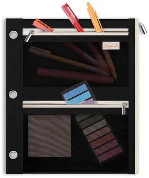 Pencil Pouch for Binder, Pencil Case, 3 Ring Binder Pencil Pouch with 3 Pockets and Mesh Window, Zipper Pencil Pouch, Durable Organizer for School Supplies, Cables, Earbuds, Makeup Pencil Pouch for Binder, Pencil Case, 3 Ring Binder Pencil Pouch with 3 Pockets and Mesh Window, Zipper Pencil Pouch, Durable Organizer for School Supplies, Cables, Earbuds, Makeup