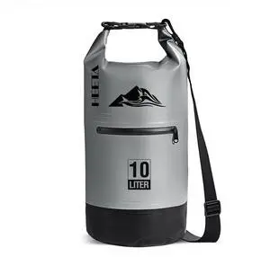 Waterproof Dry Bag with Front Zippered Pocket for Women Men, Roll Top Lightweight Dry Storage Bag Backpack for Travel, Kayaking, Boating, Rafting, Camping, Hiking & Beach (Grey, 10L) Waterproof Dry Bag with Front Zippered Pocket for Women Men, Roll Top Lightweight Dry Storage Bag Backpack for Travel, Kayaking, Boating, Rafting, Camping, Hiking & Beach (Grey, 10L)