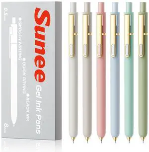 Gel Pens, 6 Pack 0.5mm Pens Fine Point Smooth Writing Pens with Quick-Dry Black Ink, Cute Aesthetic School Office Note-Taking Pens for Journaling - Morandi Gel Pens, 6 Pack 0.5mm Pens Fine Point Smooth Writing Pens with Quick-Dry Black Ink, Cute Aesthetic School Office Note-Taking Pens for Journaling - Morandi