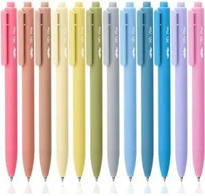 Retractable Gel Pens, 12 Pack, Black Ink, Fine Point 0.5mm Retractable Gel Pens, 12 Pack, Black Ink, Fine Point 0.5mm