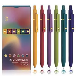 6 Pcs Color Pens for Journaling 0.5mm Fine Point Colored Gel Ink Pen, Smooth Writing Colorful Pens for Note Taking, Gift Set for Women & Men (6 Pcs Vintage Gold) 6 Pcs Color Pens for Journaling 0.5mm Fine Point Colored Gel Ink Pen, Smooth Writing Colorful Pens for Note Taking, Gift Set for Women & Men (6 Pcs Vintage Gold)