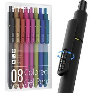 8 Pcs Colored Gel Pens with Fidget, Vintage Color Ink No Smudge 8 Pcs Colored Gel Pens with Fidget, Vintage Color Ink No Smudge