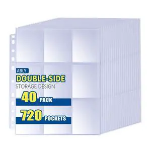 720 Pocket Double Sided Card Sleeves, 9-Pocket, for 3 Ring Binder 720 Pocket Double Sided Card Sleeves, 9-Pocket, for 3 Ring Binder
