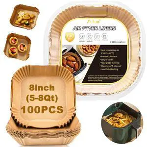 100PCS Square Air Fryer Paper Liners 8 Inch,for 5-8 QT Air Fryer 100PCS Square Air Fryer Paper Liners 8 Inch,for 5-8 QT Air Fryer