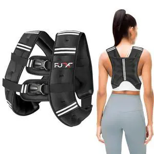 Weighted Vest Woman, 12 LB Womens Weight Vest for Walking, Strength Training Weight Vests for Female Men, Reflective Stripe Fitness Body Vest for Workout Running Jogging (Black) Weighted Vest Woman, 12 LB Womens Weight Vest for Walking, Strength Training Weight Vests for Female Men, Reflective Stripe Fitness Body Vest for Workout Running Jogging (Black)