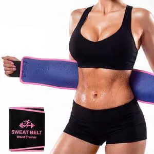 Waist Trainer for Women, Sweat Band with NANO-SILVER, Waist Trimmer Belt for Workout, Stomach Wrap for Weight Loss & Belly Fat Black/Pink Waist Trainer for Women, Sweat Band with NANO-SILVER, Waist Trimmer Belt for Workout, Stomach Wrap for Weight Loss & Belly Fat Black/Pink
