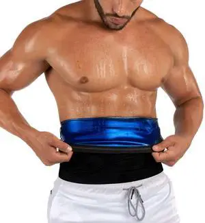 Waist Trainer Trimmer Sweat Belt Band for Men Lower Belly Fat Sauna Slimming Belt Suit Workout (Deep Blue, L/XL) Waist Trainer Trimmer Sweat Belt Band for Men Lower Belly Fat Sauna Slimming Belt Suit Workout (Deep Blue, L/XL)