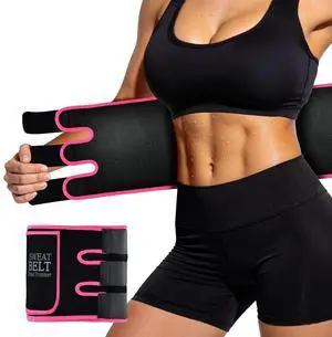 Waist Trainers for Women Belly Fat, Sweat Band + Pocket, Pink, L Waist Trainers for Women Belly Fat, Sweat Band + Pocket, Pink, L