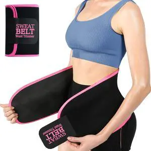 Waist Trainer Trimmer Sweat Belt for Women & Men Neoprene (Black/Pink) Waist Trainer Trimmer Sweat Belt for Women & Men Neoprene (Black/Pink)