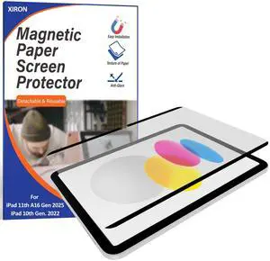 Magnetic Paper Screen Protector for iPad A16 11th 2025/10th Gen 2022(10.9-inch), Matte Detachable Anti-Glare Fingerprint Screen Protector, Write and Draw Like on Paper, Anti-Scratch Reusable Magnetic Paper Screen Protector for iPad A16 11th 2025/10th Gen 2022(10.9-inch), Matte Detachable Anti-Glare Fingerprint Screen Protector, Write and Draw Like on Paper, Anti-Scratch Reusable
