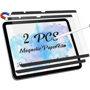 2 Pack Magnetic Paperfilm for iPad 10th 2022 10.9" & iPad 11th A16 2025 11", Feel Like Writing Drawing On Paper, Matte Removable Anti Glare Fingerprint Screen Protector Blue Light Filter 2 Pack Magnetic Paperfilm for iPad 10th 2022 10.9" & iPad 11th A16 2025 11", Feel Like Writing Drawing On Paper, Matte Removable Anti Glare Fingerprint Screen Protector Blue Light Filter