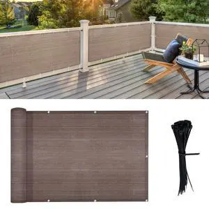 2.5' x 10' Balcony Privacy Screen Cover for Apartment, Brown 2.5' x 10' Balcony Privacy Screen Cover for Apartment, Brown