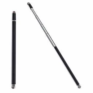 Extendable 2-in-1 Dual Tip Universal Stylus Pen for Touch Screen,Extra Long Telescopic Silent Dual Head Pen with Soft Pointer & Silver Fiber Tip,Sensitivity Precision for All Capacitive Screens(Black) Extendable 2-in-1 Dual Tip Universal Stylus Pen for Touch Screen,Extra Long Telescopic Silent Dual Head Pen with Soft Pointer & Silver Fiber Tip,Sensitivity Precision for All Capacitive Screens(Black)