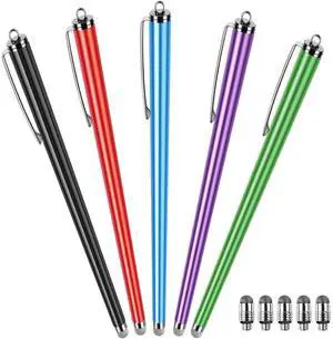 Long Stylus (5 Pack) Capacitive Pen for Touchscreen, Universal Stylus for iPad iPhone Android Tablet & Laptop Touch Screens, High Sensitivity & Smooth nibs Fiber mesh Extra Long Stylus Long Stylus (5 Pack) Capacitive Pen for Touchscreen, Universal Stylus for iPad iPhone Android Tablet & Laptop Touch Screens, High Sensitivity & Smooth nibs Fiber mesh Extra Long Stylus