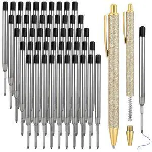 50 Pack 3.9'' Replaceable Ballpoint Pen Refills for Metal Glitter Click Pens 1mm Medium Point Ballpoint Ink Refills Bulk Smooth Writing for Office Supplies(Black Ink) 50 Pack 3.9'' Replaceable Ballpoint Pen Refills for Metal Glitter Click Pens 1mm Medium Point Ballpoint Ink Refills Bulk Smooth Writing for Office Supplies(Black Ink)