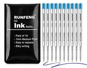 Pack of 10 Replaceable Ballpoint Pen Refills,G2 Ink Refills Pack of 10 Replaceable Ballpoint Pen Refills,G2 Ink Refills