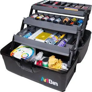 3-Tray Art Supply Box Versatile Organizer for Brushes, Paints, Stamps, and More - Durable Hard Plastic, Secure Closure, Portable with Top Trays and Dividers 3-Tray Art Supply Box Versatile Organizer for Brushes, Paints, Stamps, and More - Durable Hard Plastic, Secure Closure, Portable with Top Trays and Dividers