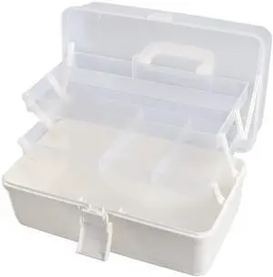 3 Layer Multipurpose Storage Box White Tackle Box Organizer - Craft Organizer with Handle, Portable Art Supplies Case, Medicine First Aid Box, Sewing & Tool Organizer with Divided Trays 3 Layer Multipurpose Storage Box White Tackle Box Organizer - Craft Organizer with Handle, Portable Art Supplies Case, Medicine First Aid Box, Sewing & Tool Organizer with Divided Trays