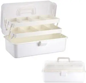 Tackle Box, 16-Inch Extra Large Art Storage Box with 3-Layer Folding Trays Tackle Box, 16-Inch Extra Large Art Storage Box with 3-Layer Folding Trays