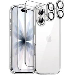 5 in 1 Case for iPhone 17, Anti-Yellowing, Clear 5 in 1 Case for iPhone 17, Anti-Yellowing, Clear