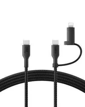 2 in 1 USB C to USB C & Lightning Braided Cable 5ft Charger Cord 2 in 1 USB C to USB C & Lightning Braided Cable 5ft Charger Cord
