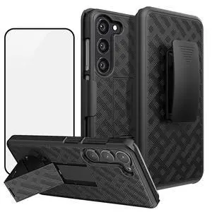 for Samsung Galaxy S24 5G Case Clip Holster, Screen Protector-Black for Samsung Galaxy S24 5G Case Clip Holster, Screen Protector-Black
