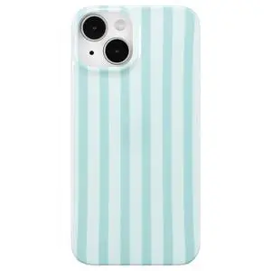 Cute Vertical Striped Case for iPhone 15,Light Blue Cute Vertical Striped Case for iPhone 15,Light Blue