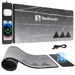 15W Wireless Charging Mousepad, Waterproof Non-Slip Large Mouse Pad(68x37cm) for Office/Home/Gaming,Compatible with iPhone/Android/Headphones, Easy to Clean Desk Mat 15W Wireless Charging Mousepad, Waterproof Non-Slip Large Mouse Pad(68x37cm) for Office/Home/Gaming,Compatible with iPhone/Android/Headphones, Easy to Clean Desk Mat