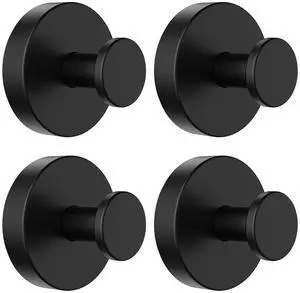 Suction Cup Hooks for Shower 4 Packs Matte Black Towel Hooks for Bathrooms Wall Mounted Stainless Steel Bathroom Towel Hook for Shower Wall, Window Glass, No-Drill Suction Cup Hooks for Shower 4 Packs Matte Black Towel Hooks for Bathrooms Wall Mounted Stainless Steel Bathroom Towel Hook for Shower Wall, Window Glass, No-Drill