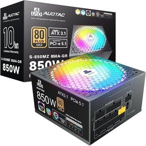 850W Fully Modular Power Supply, 80+ Gold PSU, ATX 3.1 & PCIe 5.1 Ready, Native Dual-Color 12V-2x6 Cable, RGB Low-Noise Smart Fan, 105°C-Rated Capacitors, Black 850W Fully Modular Power Supply, 80+ Gold PSU, ATX 3.1 & PCIe 5.1 Ready, Native Dual-Color 12V-2x6 Cable, RGB Low-Noise Smart Fan, 105°C-Rated Capacitors, Black