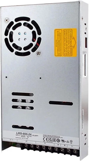 LRS-600-24 24V 25A 600W Single Output Switching Power Supply, Industrial-Grade, 90-264VAC, High Efficiency 91%, Built-in Cooling Fan, for Industrial Control, Automation, and More LRS-600-24 24V 25A 600W Single Output Switching Power Supply, Industrial-Grade, 90-264VAC, High Efficiency 91%, Built-in Cooling Fan, for Industrial Control, Automation, and More