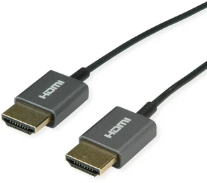 ROLINE 8K HDMI Ultra HD Cable with Ethernet, ST/ST, Ultra-Slim, Coaxial, Black, 1.5 m ROLINE 8K HDMI Ultra HD Cable with Ethernet, ST/ST, Ultra-Slim, Coaxial, Black, 1.5 m