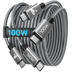 Aioneus 2 Pack 2 m USB C to USB C Cable, 100 W 5 A PD QC 4.0 Quick Charge, Compatible with MacBook Pro, iPad, Samsung, iPhone 15 Aioneus 2 Pack 2 m USB C to USB C Cable, 100 W 5 A PD QC 4.0 Quick Charge, Compatible with MacBook Pro, iPad, Samsung, iPhone 15