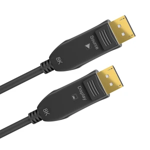 goobay 64866 Optical DisplayPort Hybrid Connection Cable 2.0 (AOC) / 8K Ultra HD 4320p (60 Hz) / Hybrid Fibre Optic Copper Conductor/Gold-Plated Contact Surfaces/DisplayPort to DisplayPort / 10 m goobay 64866 Optical DisplayPort Hybrid Connection Cable 2.0 (AOC) / 8K Ultra HD 4320p (60 Hz) / Hybrid Fibre Optic Copper Conductor/Gold-Plated Contact Surfaces/DisplayPort to DisplayPort / 10 m