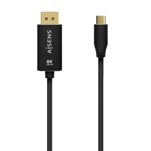 AISENS - A109-0686 - Aluminum Converter Cable USB-C to Displayport 8K@60Hz, USB-C/M-DP/M, Black, 0.8M AISENS - A109-0686 - Aluminum Converter Cable USB-C to Displayport 8K@60Hz, USB-C/M-DP/M, Black, 0.8M