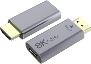PremiumCord 8K USB-C to HDMI Adapter F/M, HDMI 2.1, UHD 8K 4320p 60Hz, 4K 2160p 144Hz, HDR10+, HDCP 2.3, 48 Gbps, Aluminium Housing, Space Grey PremiumCord 8K USB-C to HDMI Adapter F/M, HDMI 2.1, UHD 8K 4320p 60Hz, 4K 2160p 144Hz, HDR10+, HDCP 2.3, 48 Gbps, Aluminium Housing, Space Grey