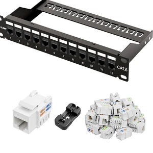 iwillink 12 Port RJ45 Through Coupler Cat6 Patch Panel with Back Bar and Keystone Jack RJ45 Keystone Jack 25-Pack iwillink 12 Port RJ45 Through Coupler Cat6 Patch Panel with Back Bar and Keystone Jack RJ45 Keystone Jack 25-Pack