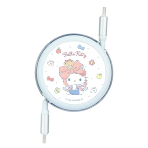 (Gourmandise) Gourmandies Sanrio Characters PD60W Compatible USB 2.0 Reel Type C Cable Hello Kitty SANG-424KT (Gourmandise) Gourmandies Sanrio Characters PD60W Compatible USB 2.0 Reel Type C Cable Hello Kitty SANG-424KT