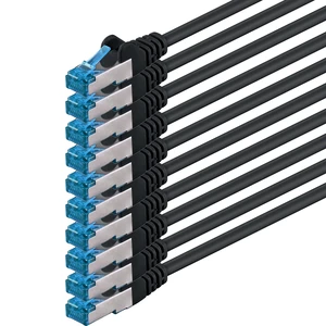 10x 0.5 M - CAT-6a Network Cable Ethernet Cable Lan Patch RJ-45 Connector SFTP 10GB/s - Pack of 10 Black 10x 0.5 M - CAT-6a Network Cable Ethernet Cable Lan Patch RJ-45 Connector SFTP 10GB/s - Pack of 10 Black